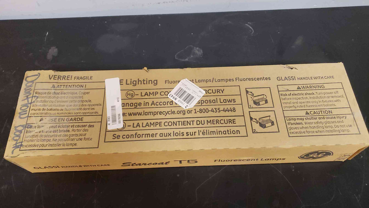 Box of 40 GE 46703 F24W/T5/865/ECO 24W 2ft T5 6500K Daylight Bulbs