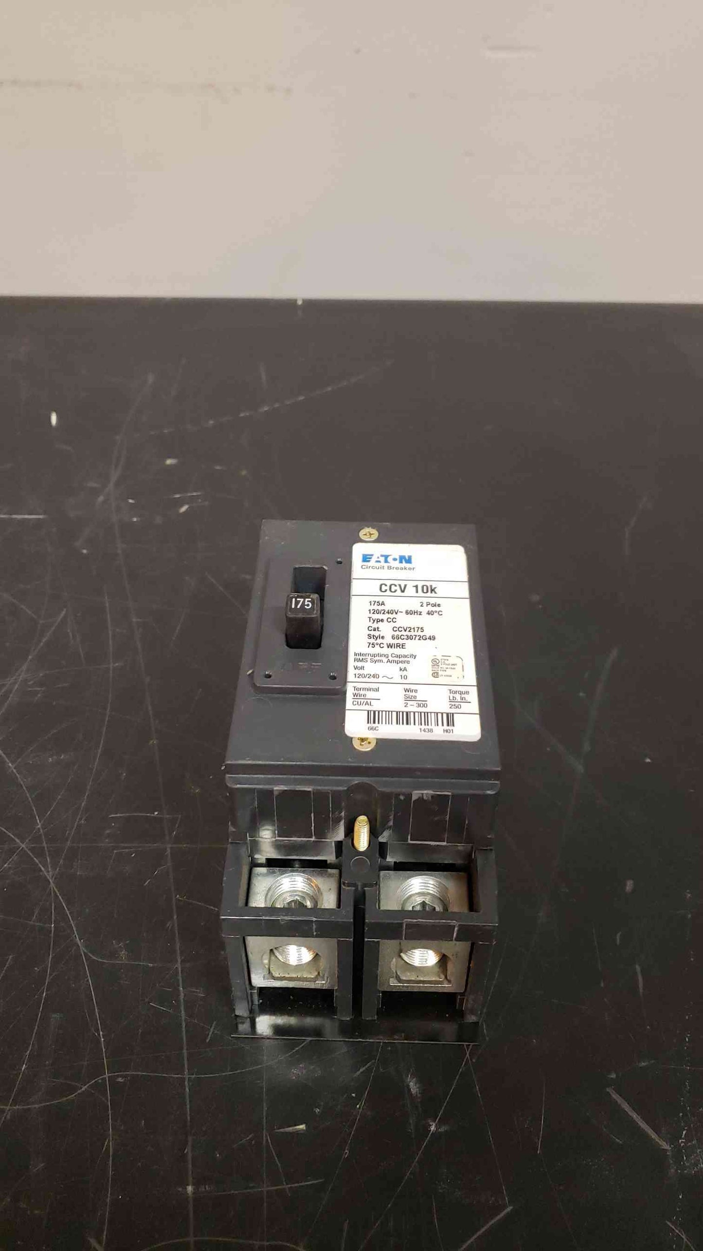 175A EATON 175 Amp Breaker CCV2175 CCV10k (SKU: 1971AA)(1971AA)