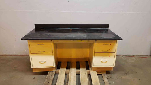 5'6" Kewaunee Lab Desk Epoxy Top Drawers & Cabinets 66"x30x30 (SKU: 2494AA)(2494AA)