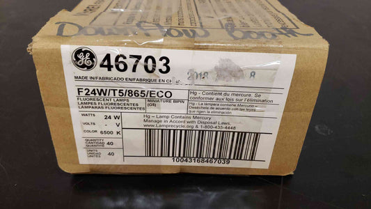Box of 40 GE 46703 F24W/T5/865/ECO 24W 2ft T5 6500K Daylight Bulbs