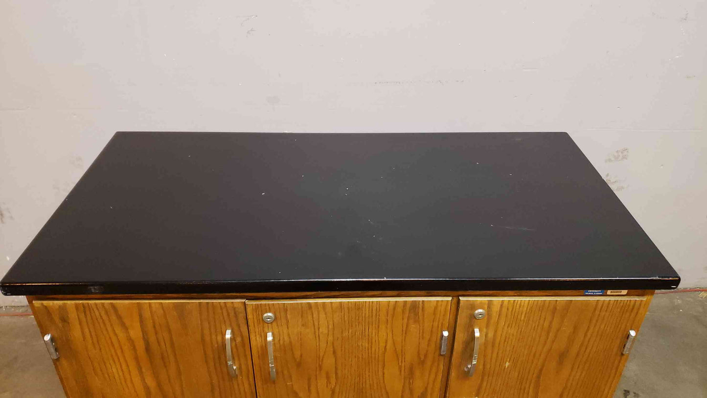 Kewaunee Rolling Wood Lab Storage Cabinet Chem Resistant Top 52x24x36 (SKU: 4002AA)(4002AA)