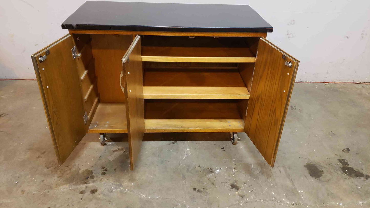 Kewaunee Rolling Wood Lab Storage Cabinet Chem Resistant Top 52x24x36 (SKU: 4002AA)(4002AA)