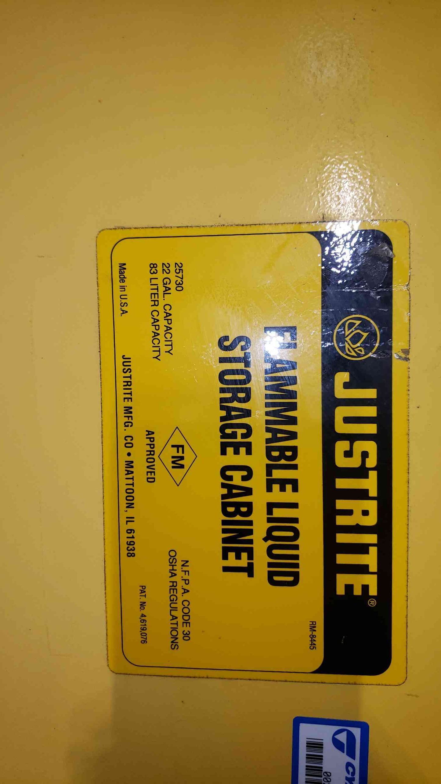 35x22x35 Just Rite Flammable Cabinet 22 Gallon(100243)