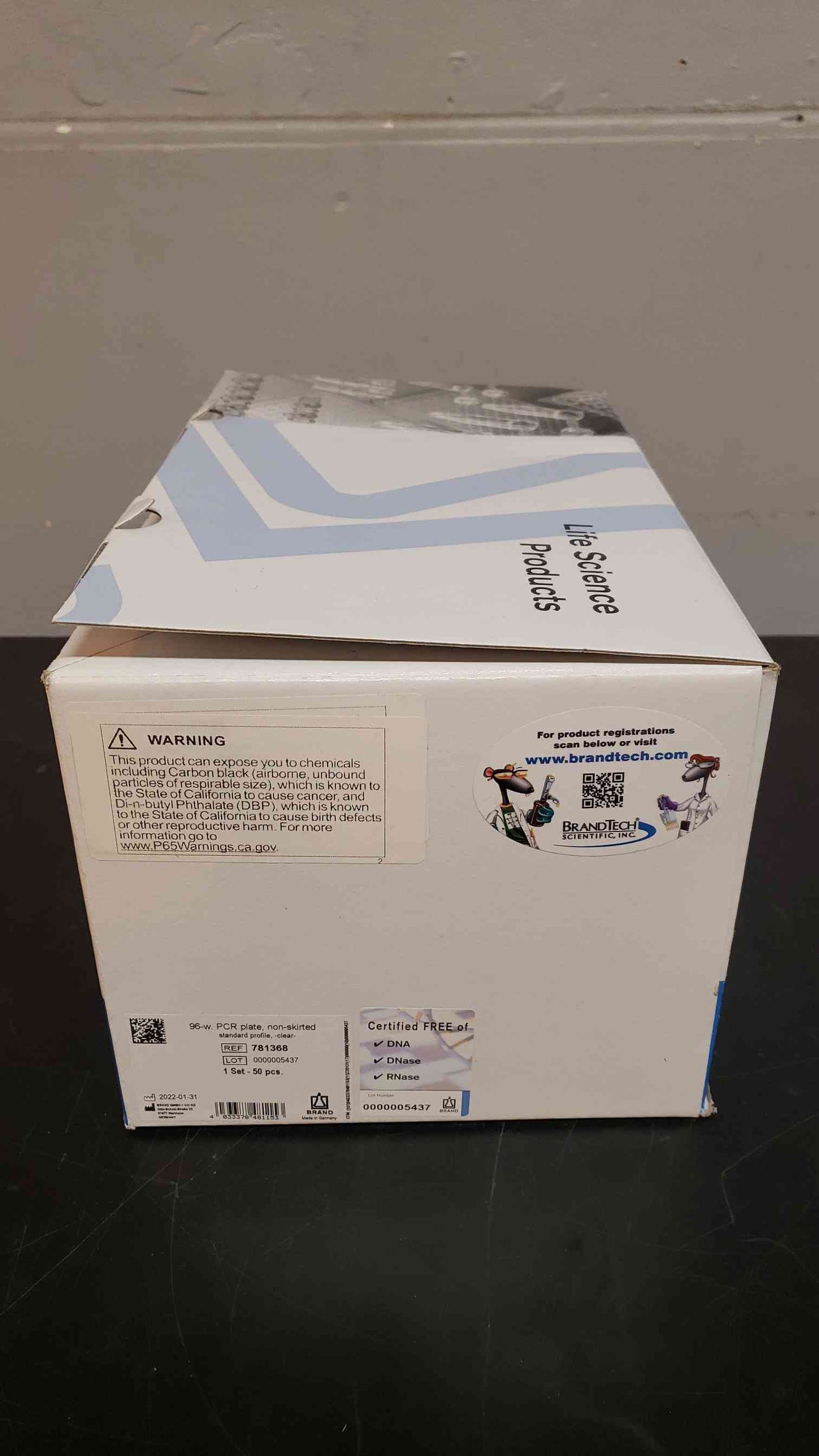 Life Science PCR Plate Non-Skirted Clear Standard Profile 781368 50 Pack