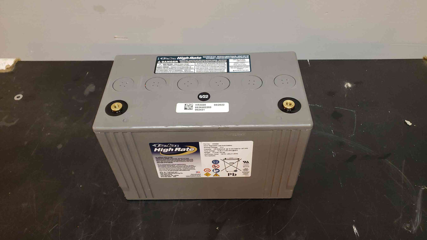 90 Amp Hr Deka High Rate Lead Acid Battery HR3500 2022 TESTED (SKU: 3455AA