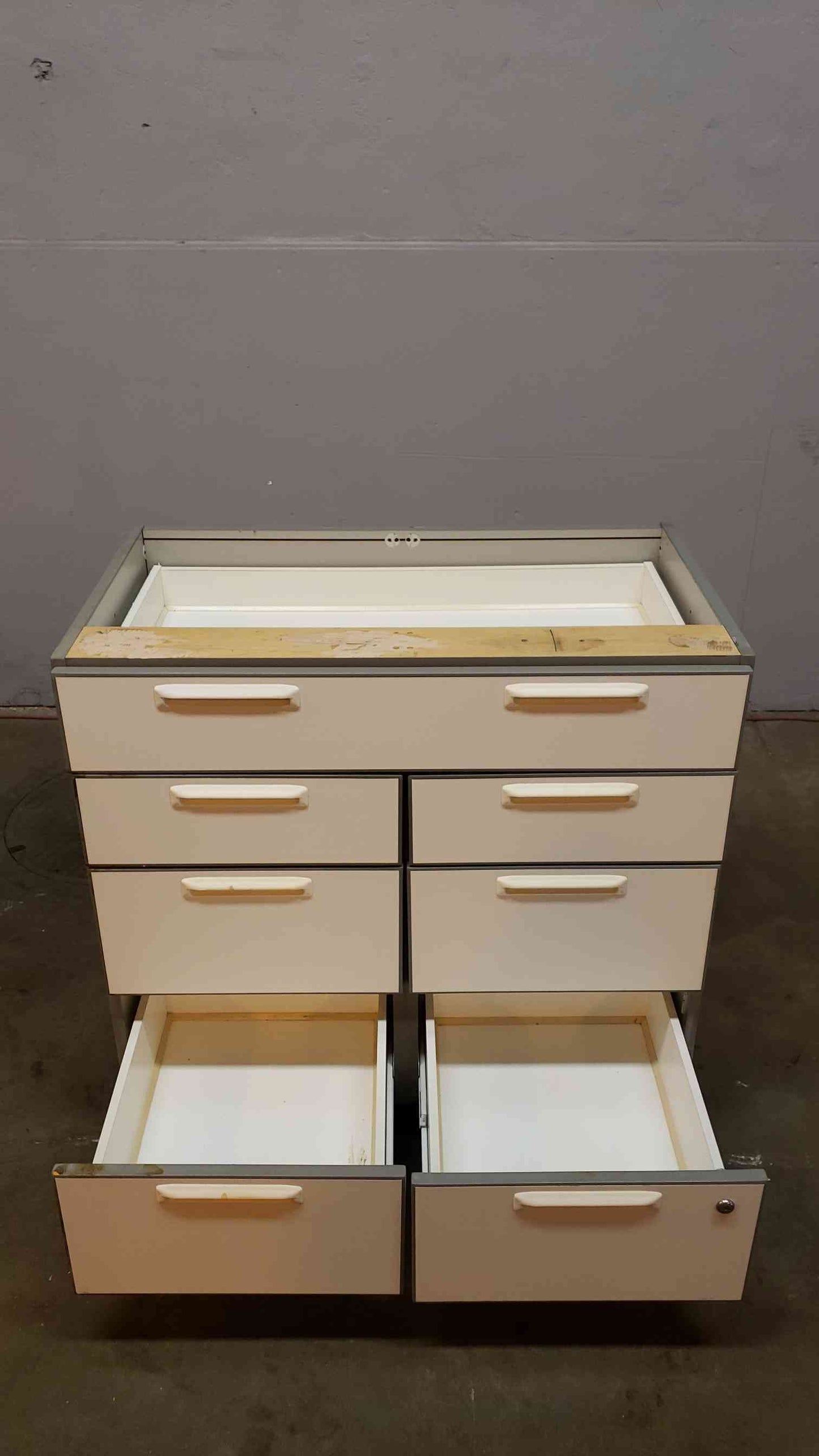 3' Recessed Wooden Casework W/ 7 Drawers(Q16658)
