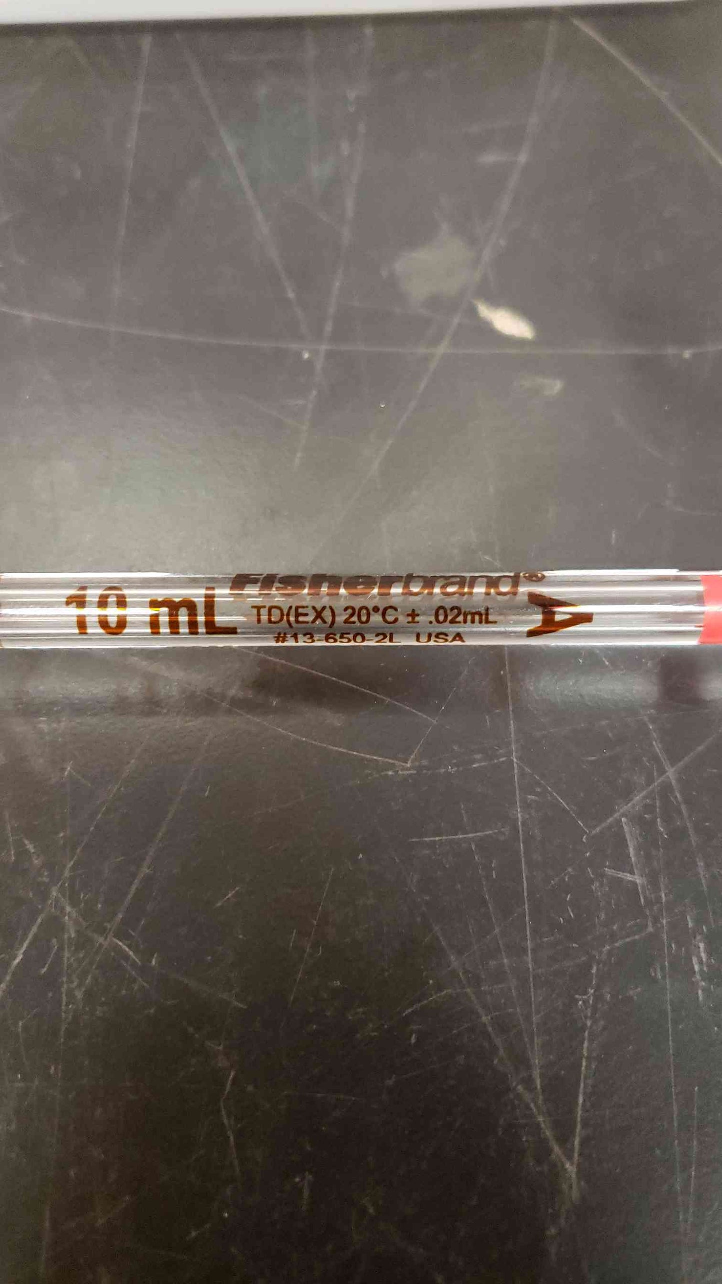 Lot of 100 Fisherbrand 10 mL Glass Pipette (SKU: 4378AA)