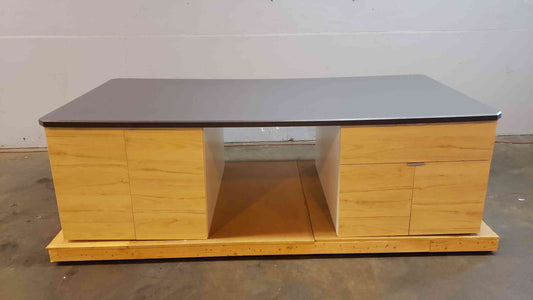 9'x51" Lab Island Casework Chem Top 2-Side Bench Rolling or Stationary(100463)
