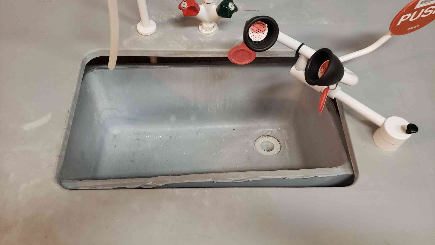 Fisher Hamilton 79" Sink Casework w Extended Counter Gray Epoxy (SKU: 2932AA)(2932AA)
