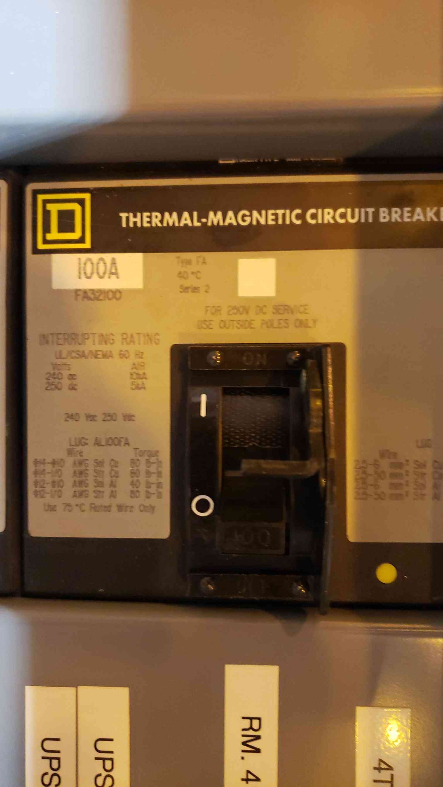 225A Square D I-Line Panelboard  HC3264TS 250V 480V 600V LOADED