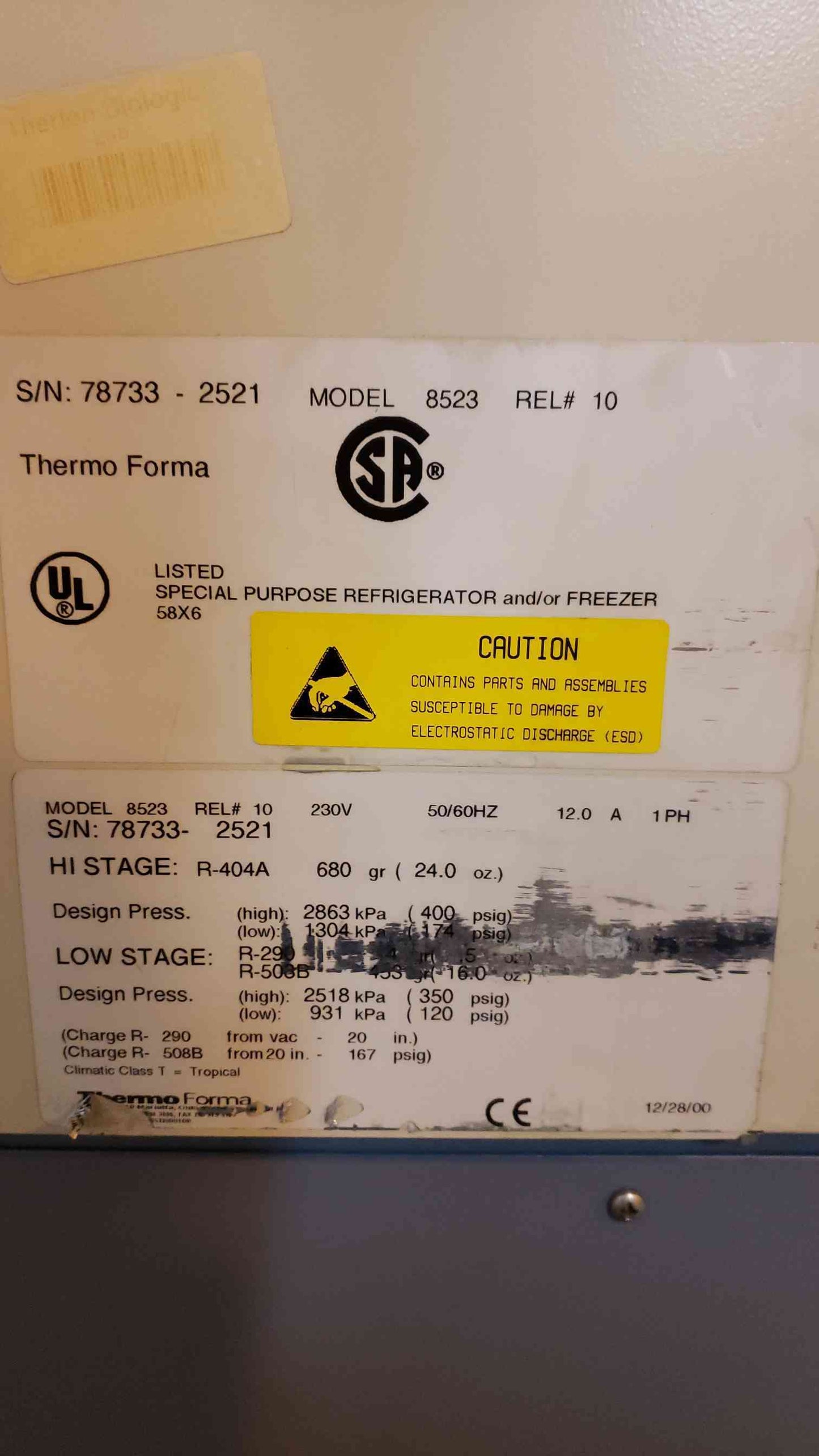 AS-IS Forma Scientific 8523 Bio Freezer AS-IS (100801)