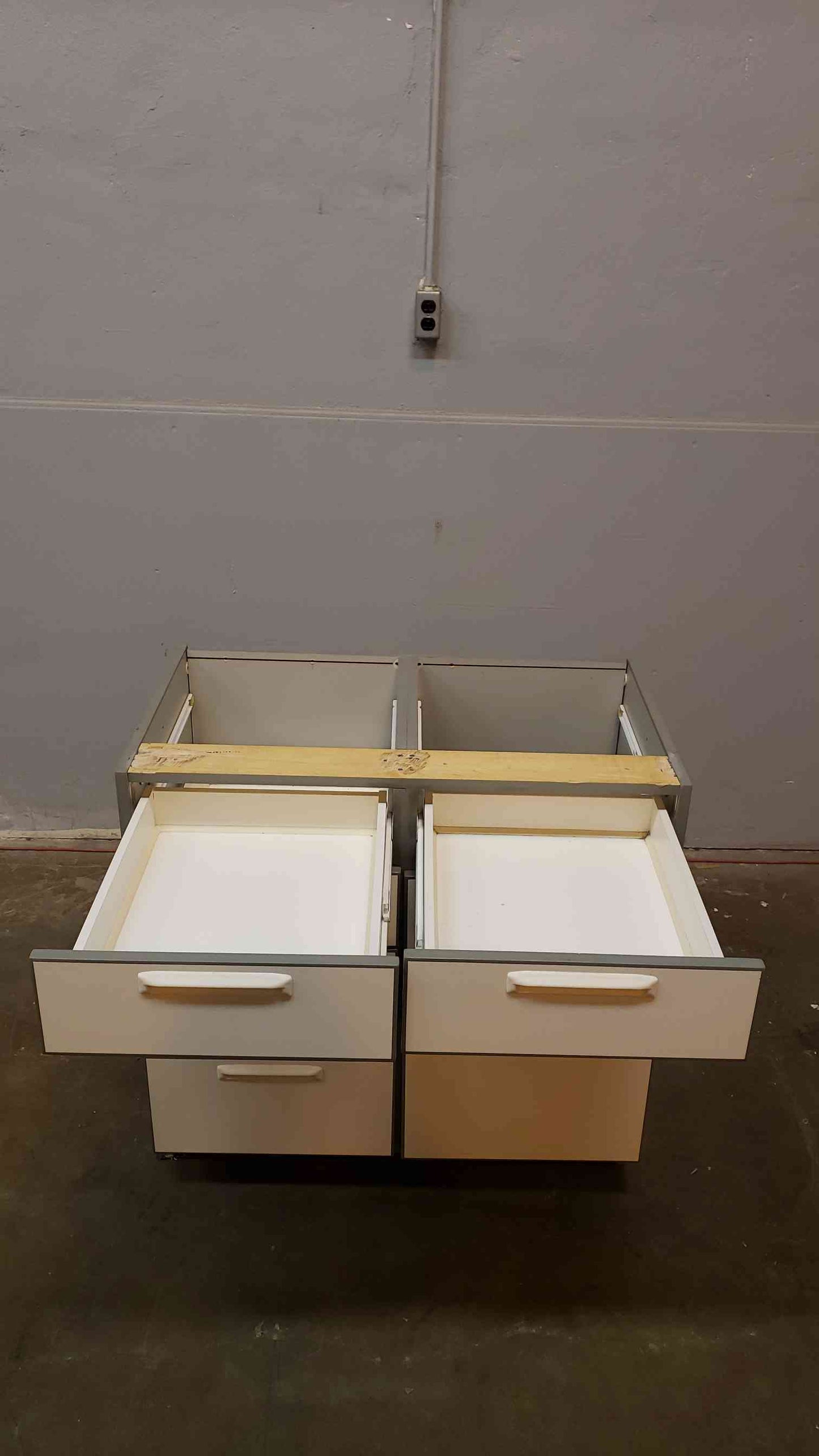 3' Recessed Wooden Casework W/ 5 Drawers 1 Door(Q16652)