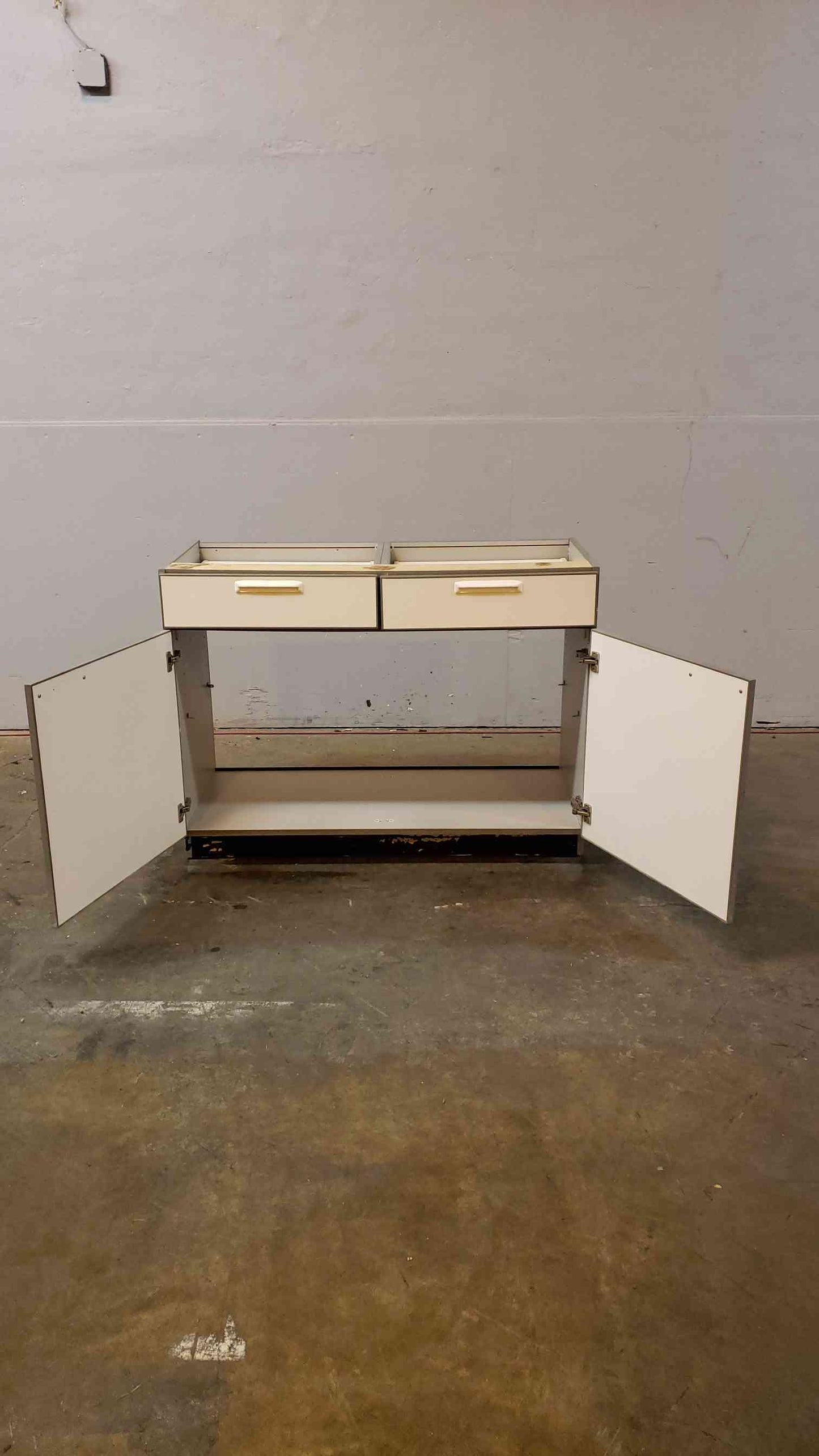 4' Recessed Wooden Casework W/ 2 Drawers 2 Doors(Q16660)
