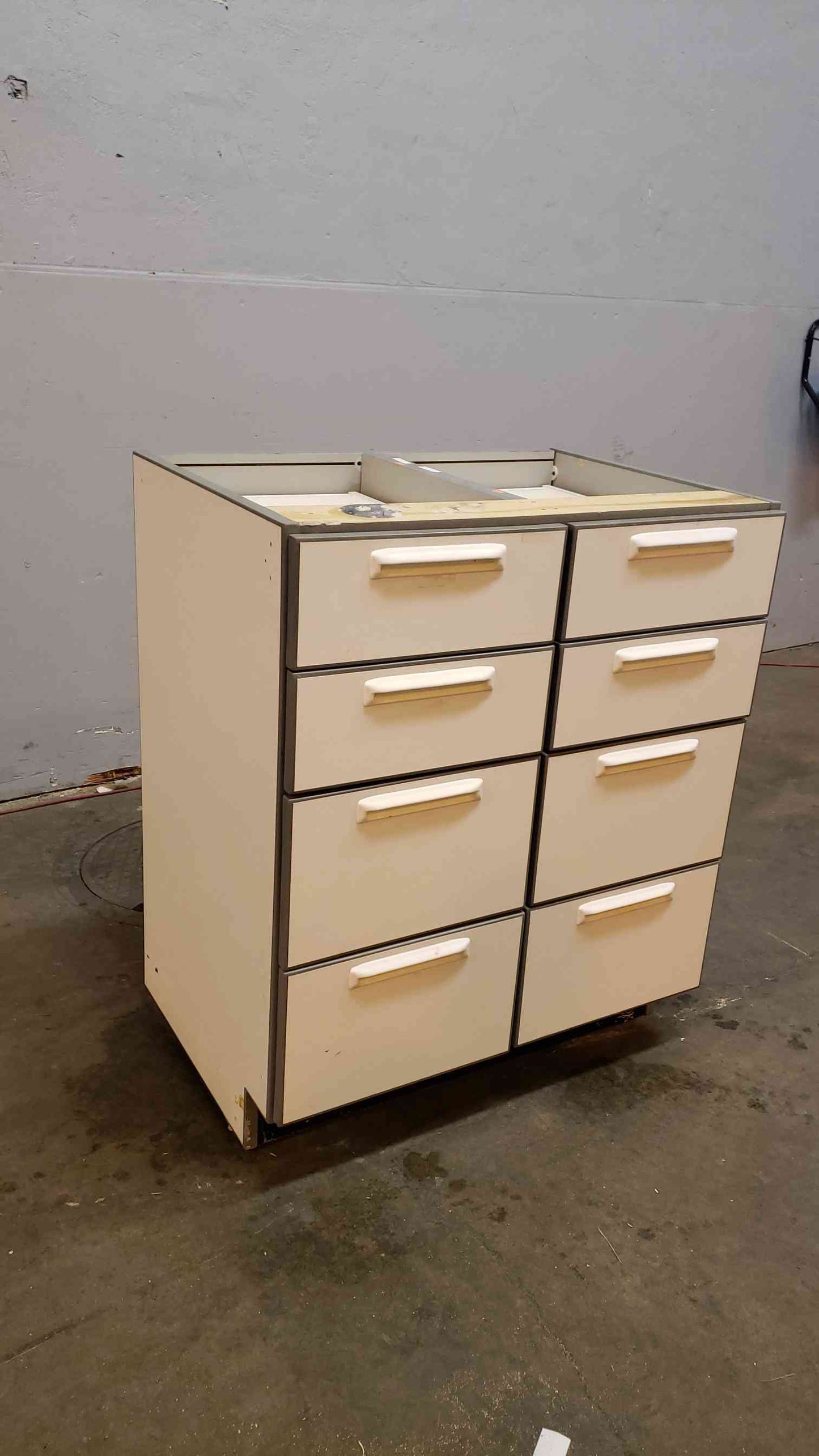 3' Recessed Wooden Casework W/ 8 Drawers(Q16654)