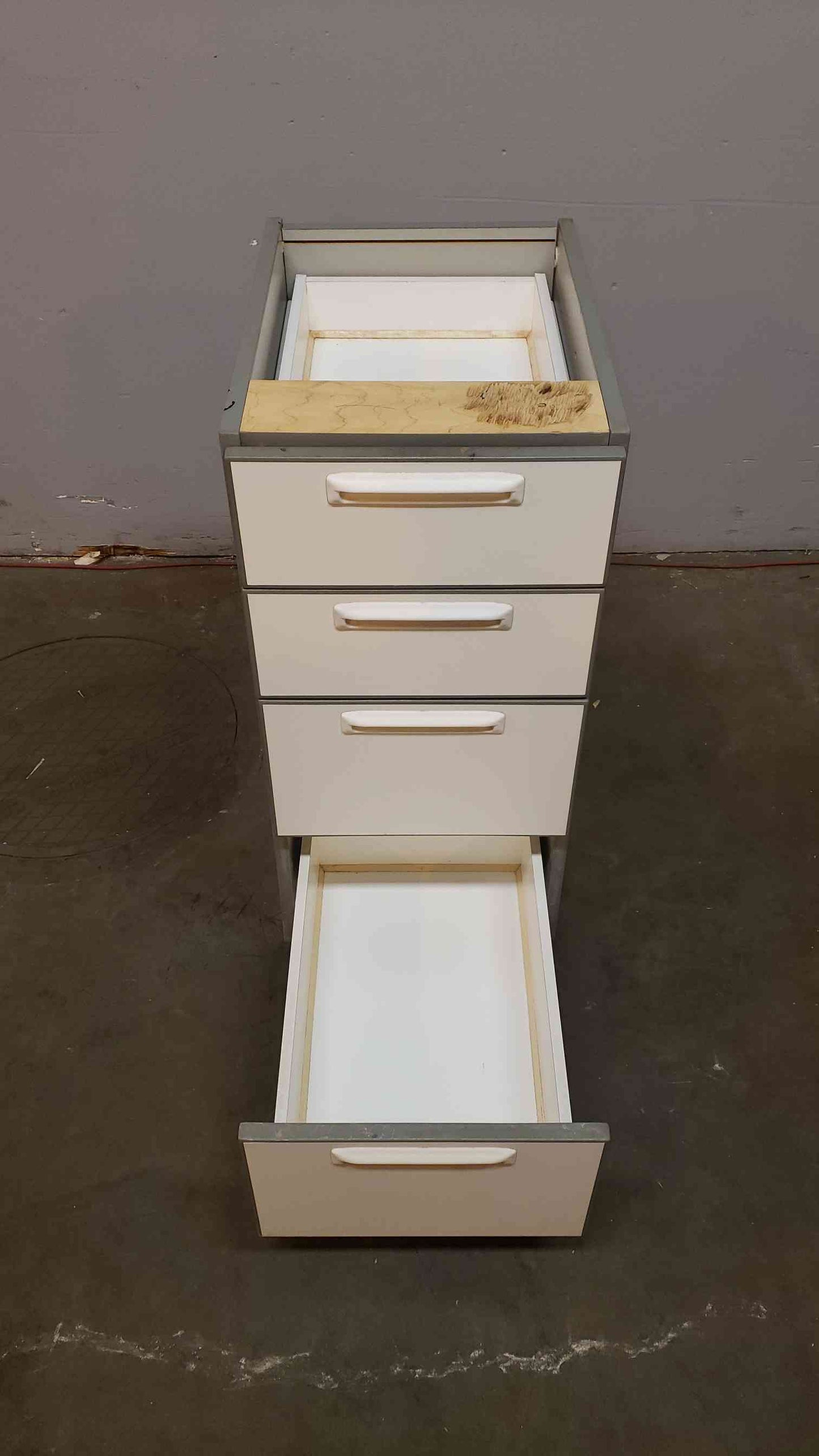 15" Recessed Wooden Casework W/ 4 Drawers(Q16692)