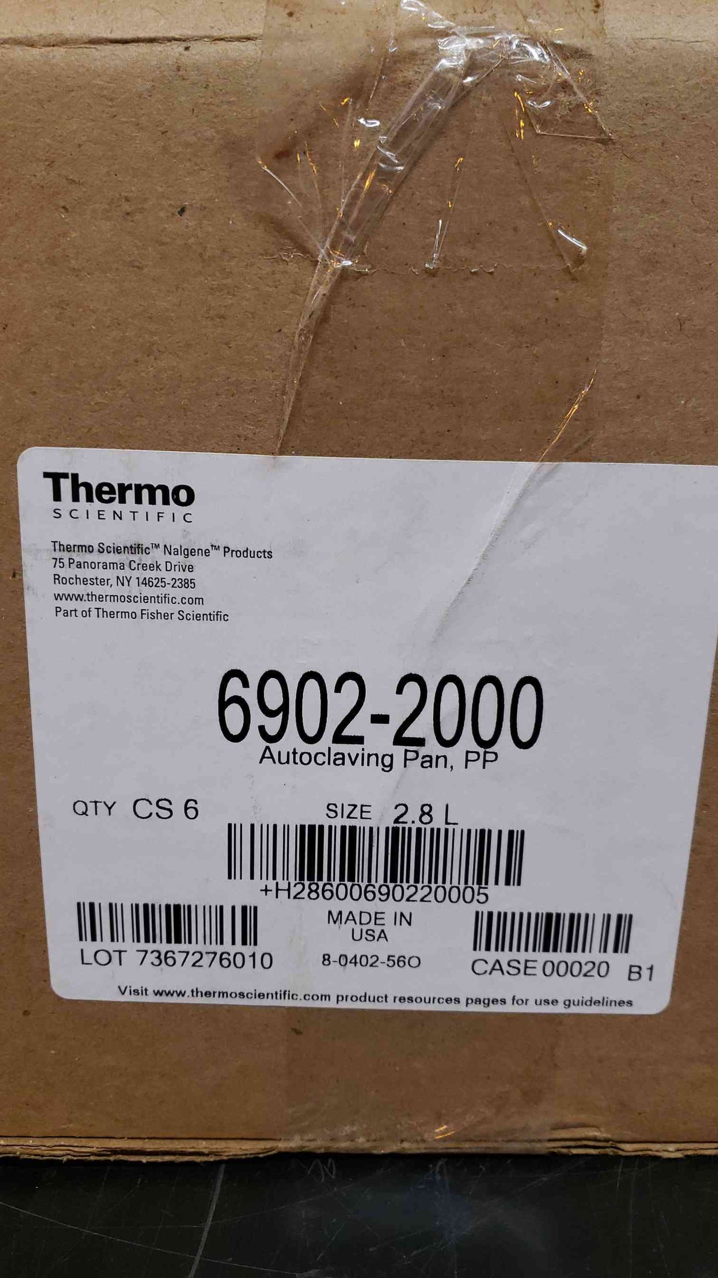 Case of 6 Thermo Scientific Autoclaving Pan 2.8L 6902-2000 (SKU: 4408AA)(4408AA)