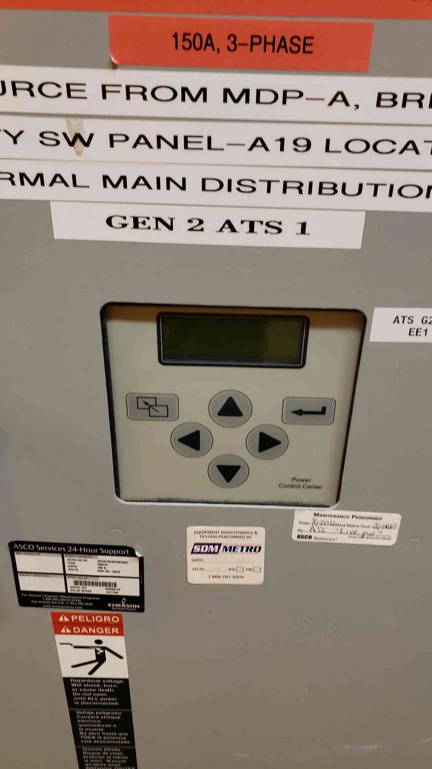 150A ASCO 7000 Power Transfer Switch ATS 208v 3PH (SKU: 4514AA)(4514AA)