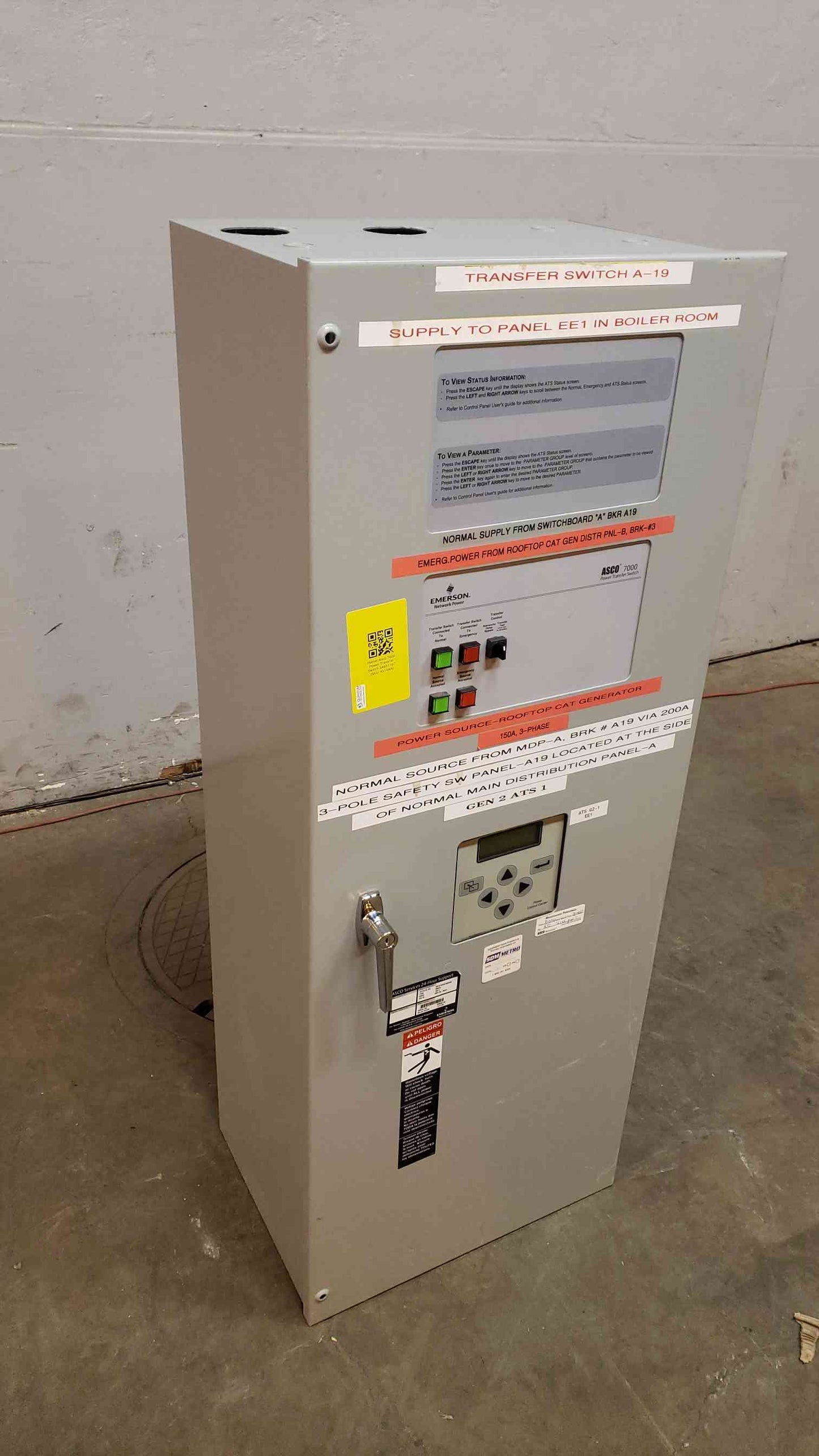 150A ASCO 7000 Power Transfer Switch ATS 208v 3PH (SKU: 4514AA)(4514AA)