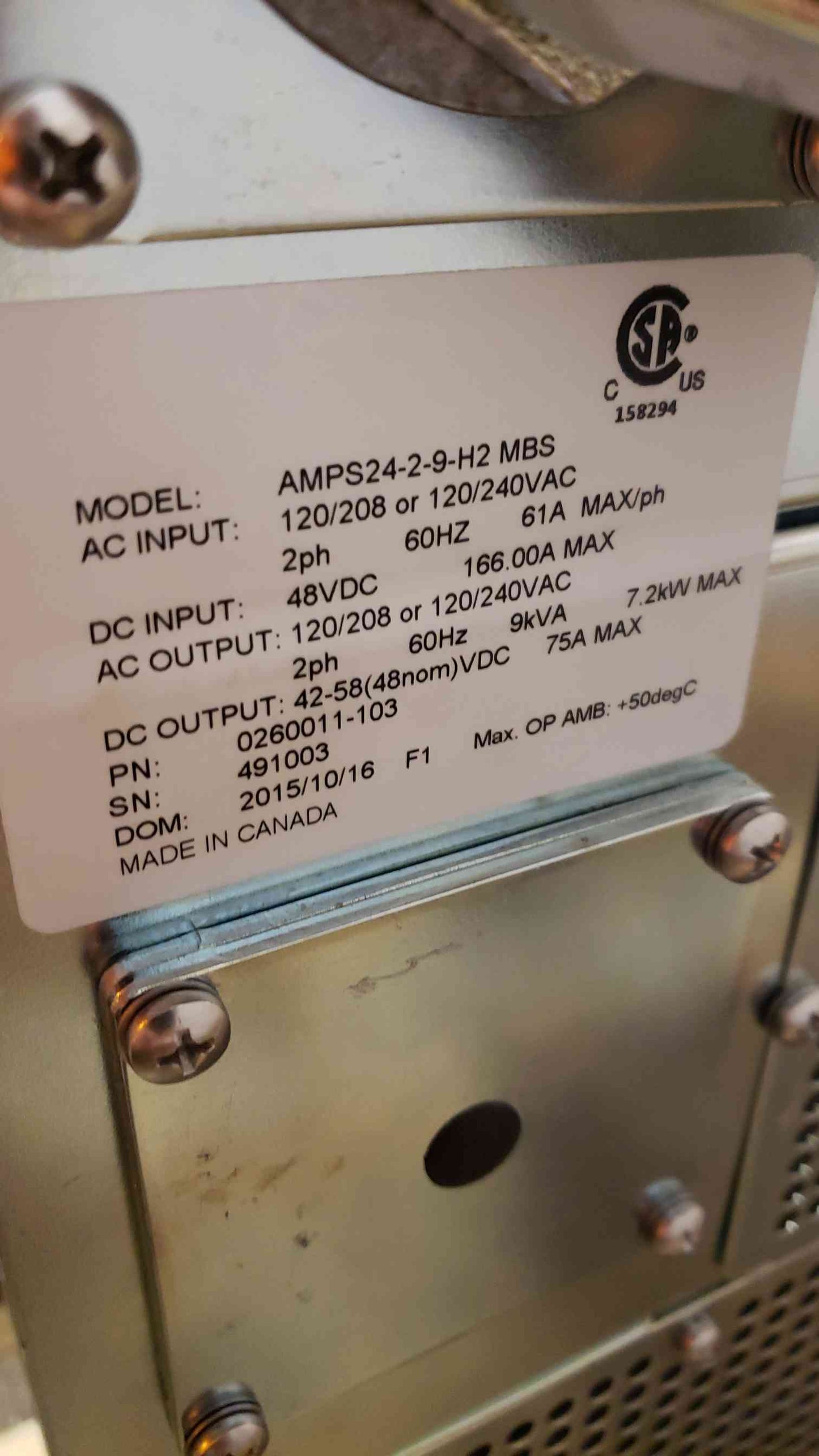 Alpha Technologies Inverter 120/208 or 120/240 AMPS24-2-9-H2 MBS (4529AA)(4529AA)
