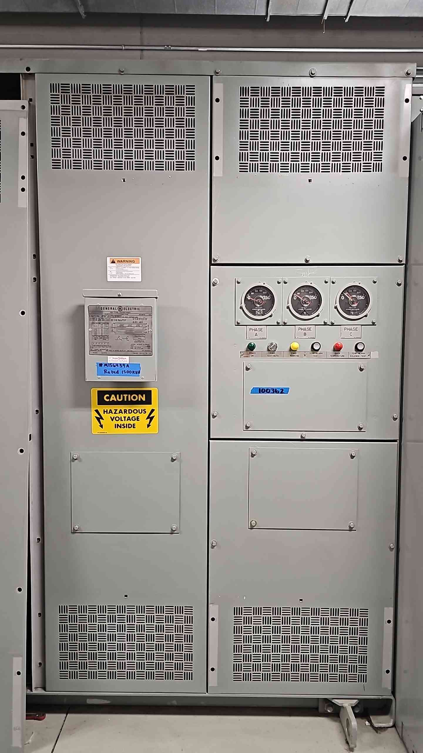 2500KVA GE Transformers 13800v x 480/277 Substation Dry Type Xfrmr #M156438B 2500KVA-CT 06450 (SKU: 103079)