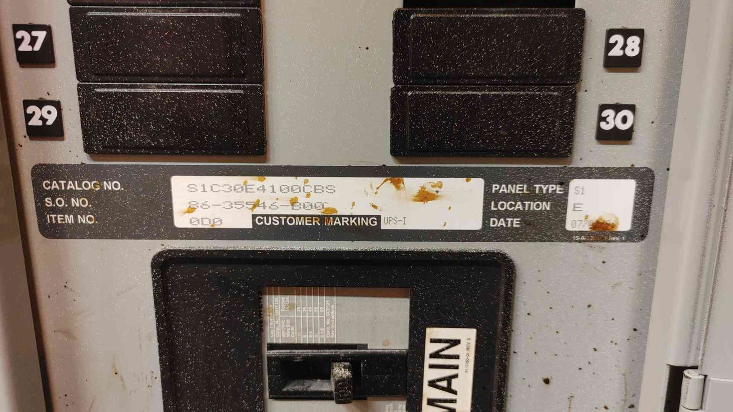 100A 120/208v Siemens Panelboard w/ Main 250A Max BL Type (2124AA)(2124AA)