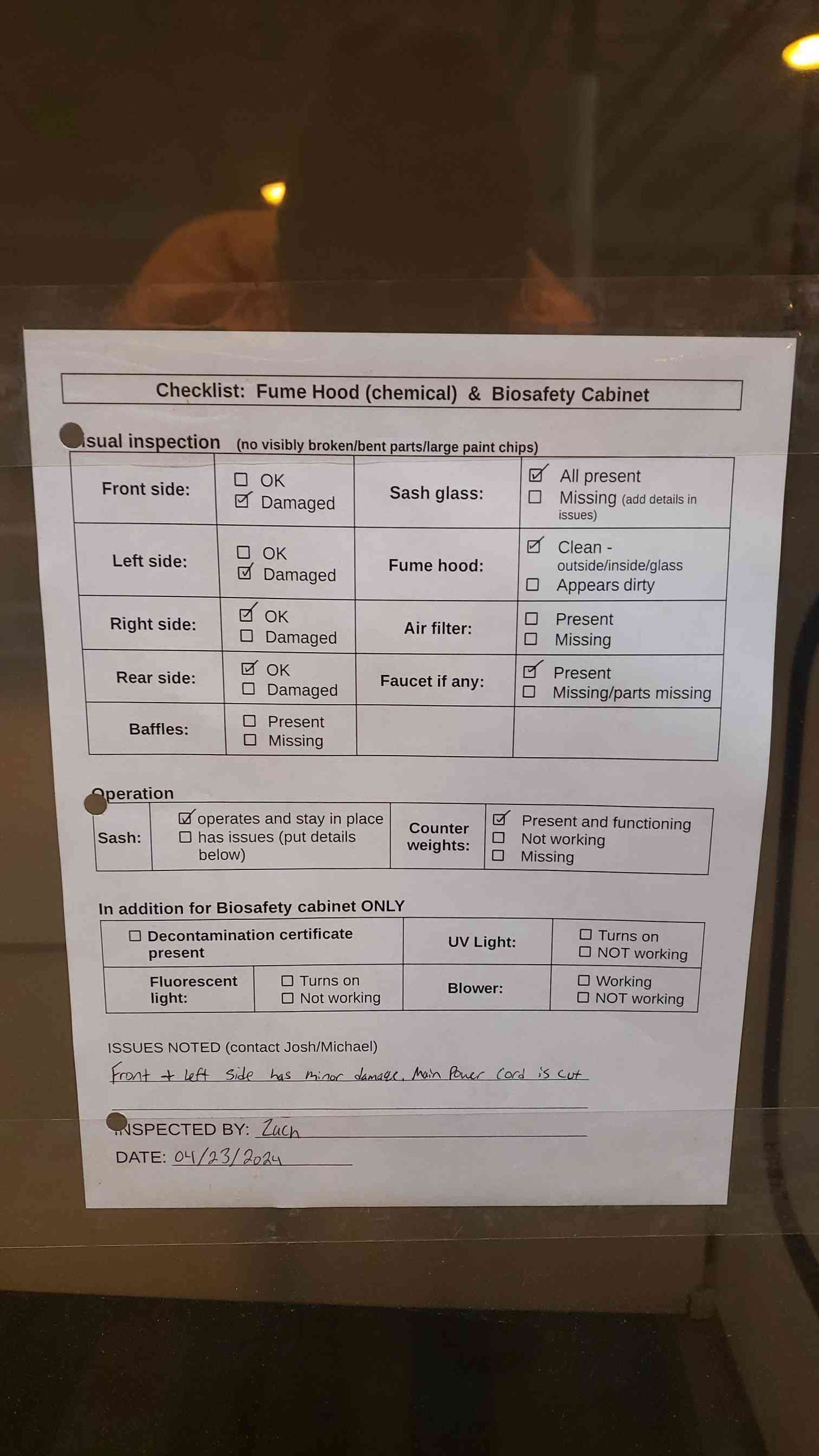 Fisher Hamilton 4' Safeaire Fumehood 2 Direction Sash & Monitor (SKU: 4068AA)(4068AA)