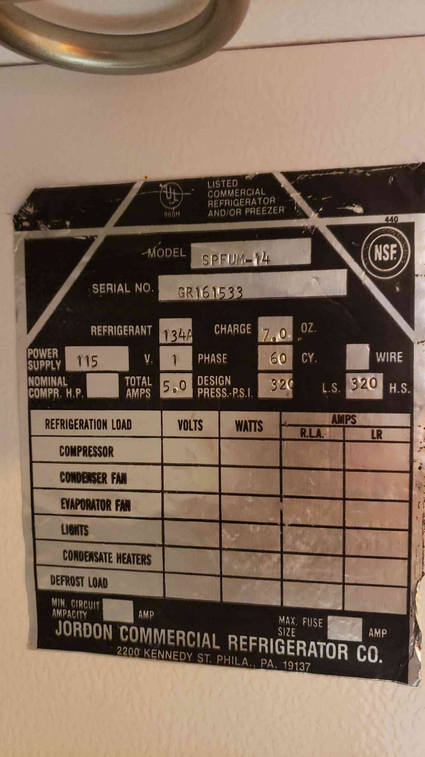 *Pickup Only* Jordan Commercial Freezer Upright SPFUM-14-10 Degrees TESTED