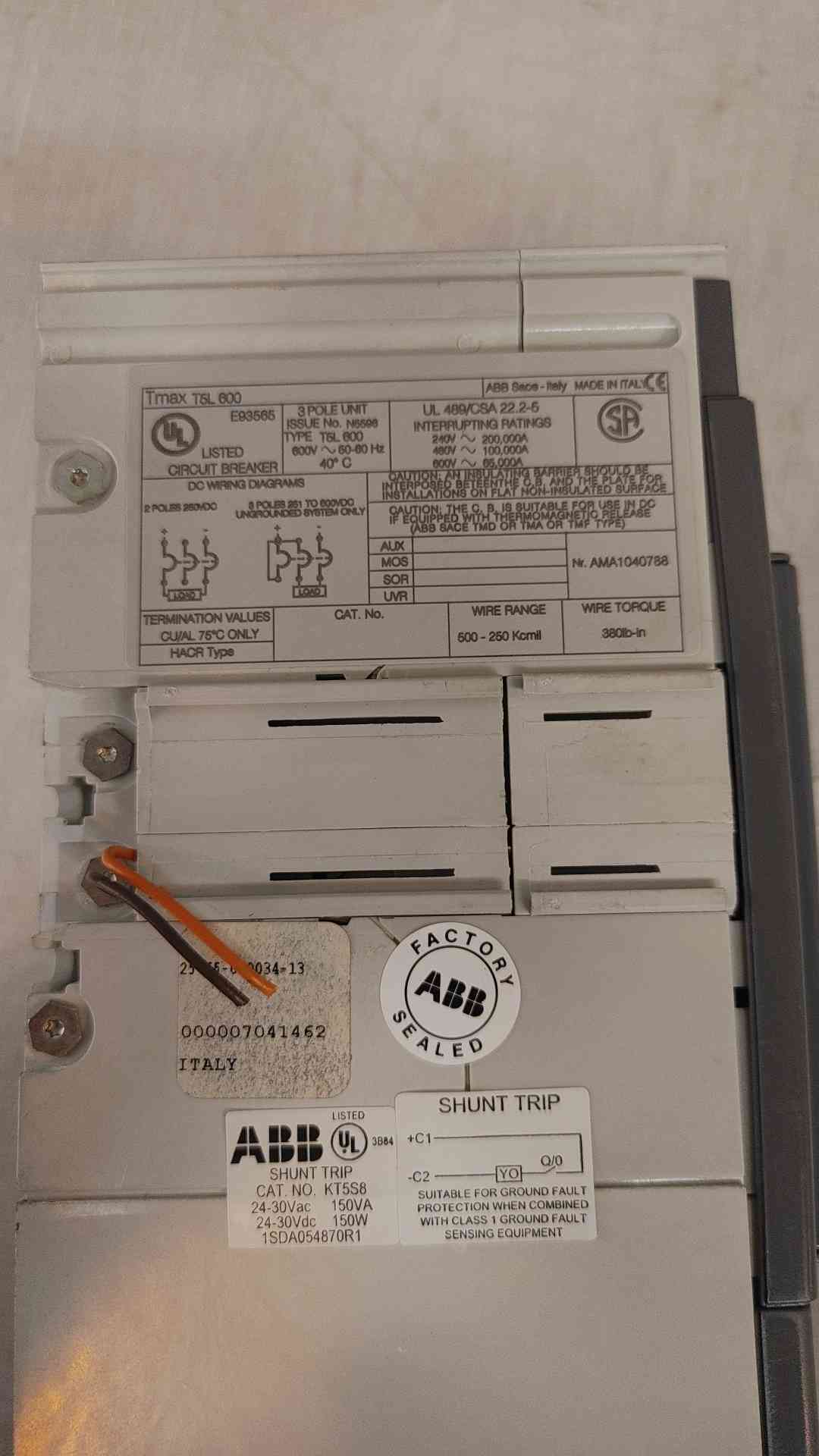 ABB Tmax T5LD 600A Circuit Breaker (3617AA)(3617AA)