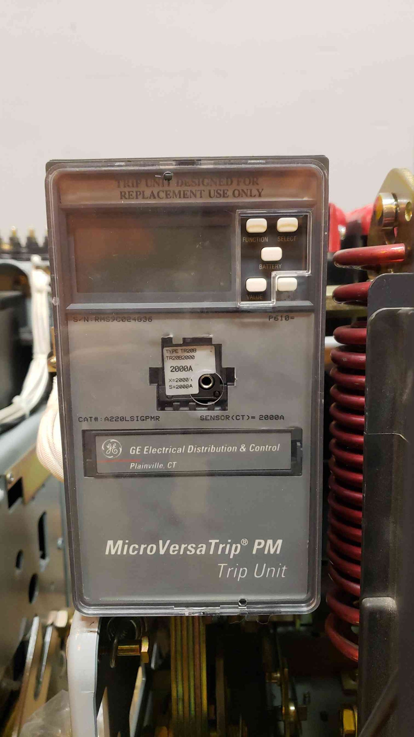 2000A GE Low Voltage Breaker AKRT8D50H1 2000A Trip A220LSIGPMR MicroVersa (SKU:14486AA)(14486AA)