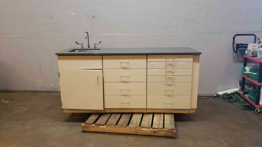 6'4" Jamestown Metal Lab Sink Casework Drawer Unit Epoxy Top (SKU:14484AA)(14484AA)