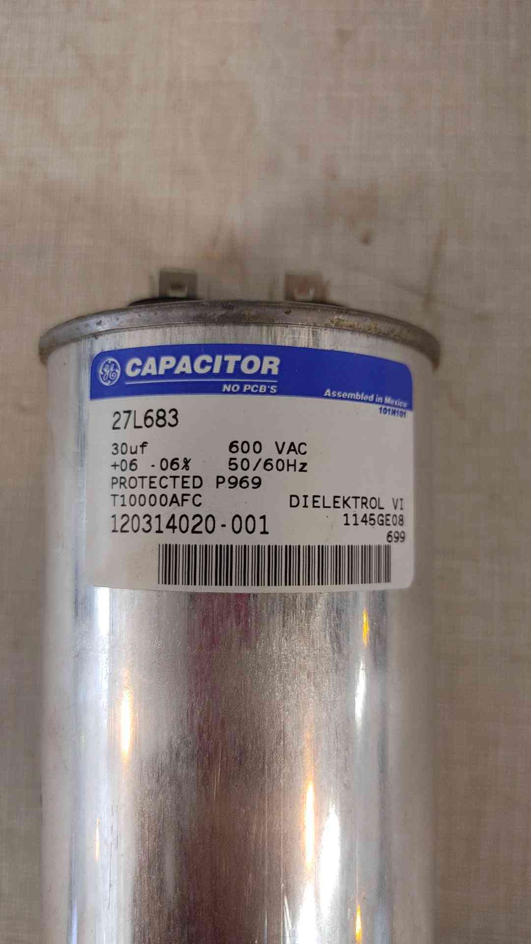 *Pickup Only* Lot of 6 General Electric Capacitor 600VAC 50/60HZ 27L683 (SKU:101678)(101678)