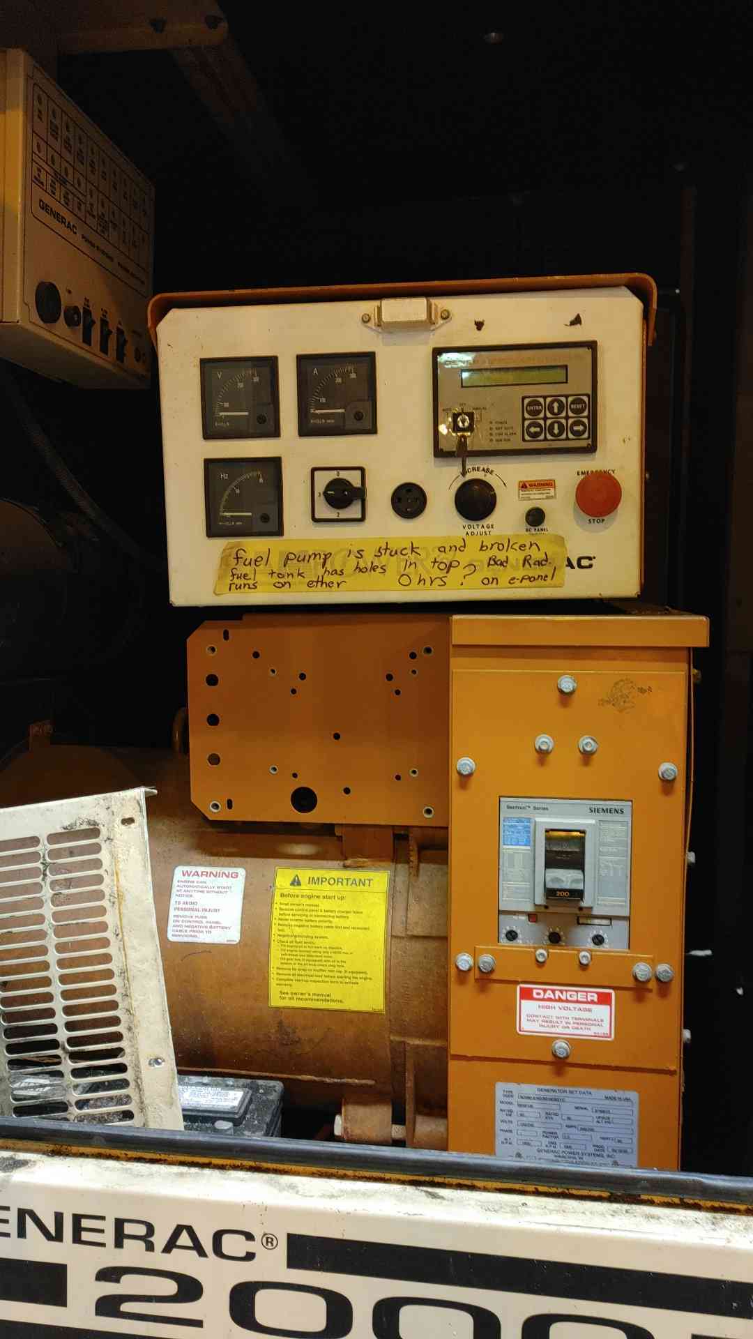 60KW Generac Diesel Generator 1PH AS-IS Not Working(103183)