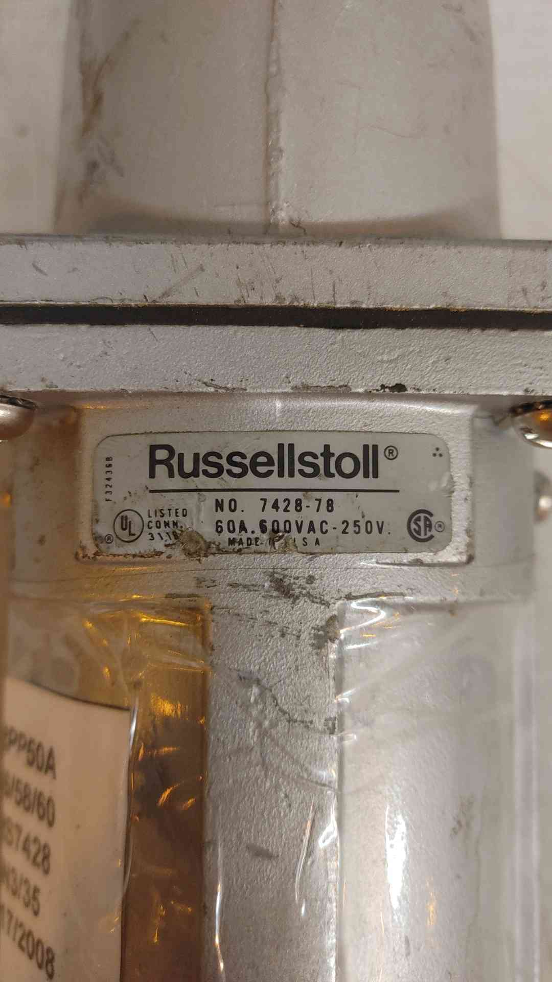 Lot of 45 Russellstoll Plug Connector 60A 600VAC 250V 7428-78(103311)
