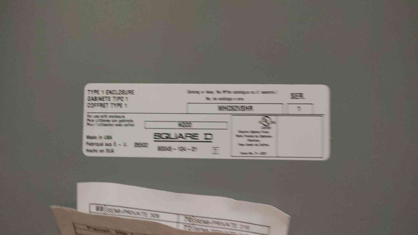 Square D 400A 120/208V 3 Phase NQOD Panelboard MHC62VFHR (SKU: 4019AA)(4019AA)