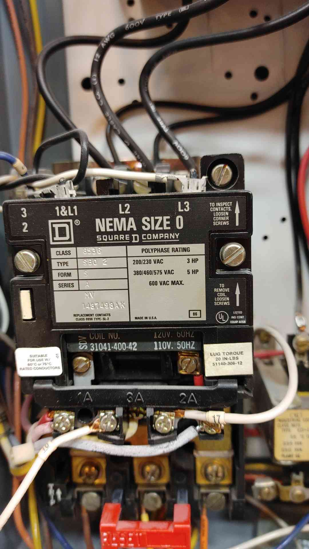 Square D Starter NEMA Size 0 3A 1334067-D(103403)