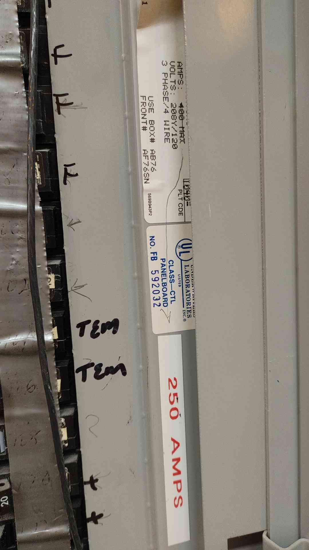 400A GE A Series Breaker Panelboard 208Y/120V 3PH 4 Wire AXB4P3(103442)