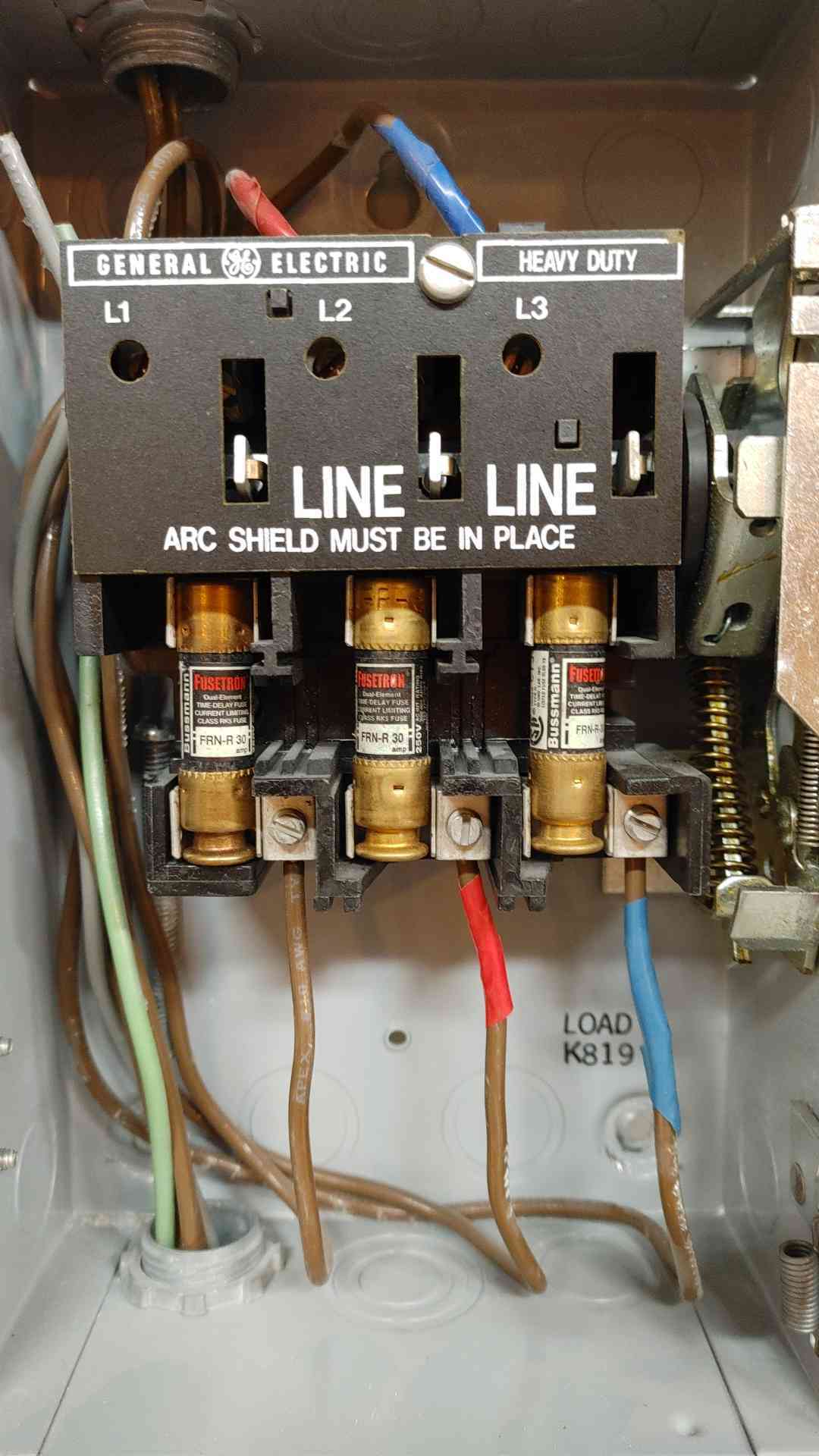 General Electric Safety Switch 30A 240VAC 250VDC 3PH AN791862(103489)