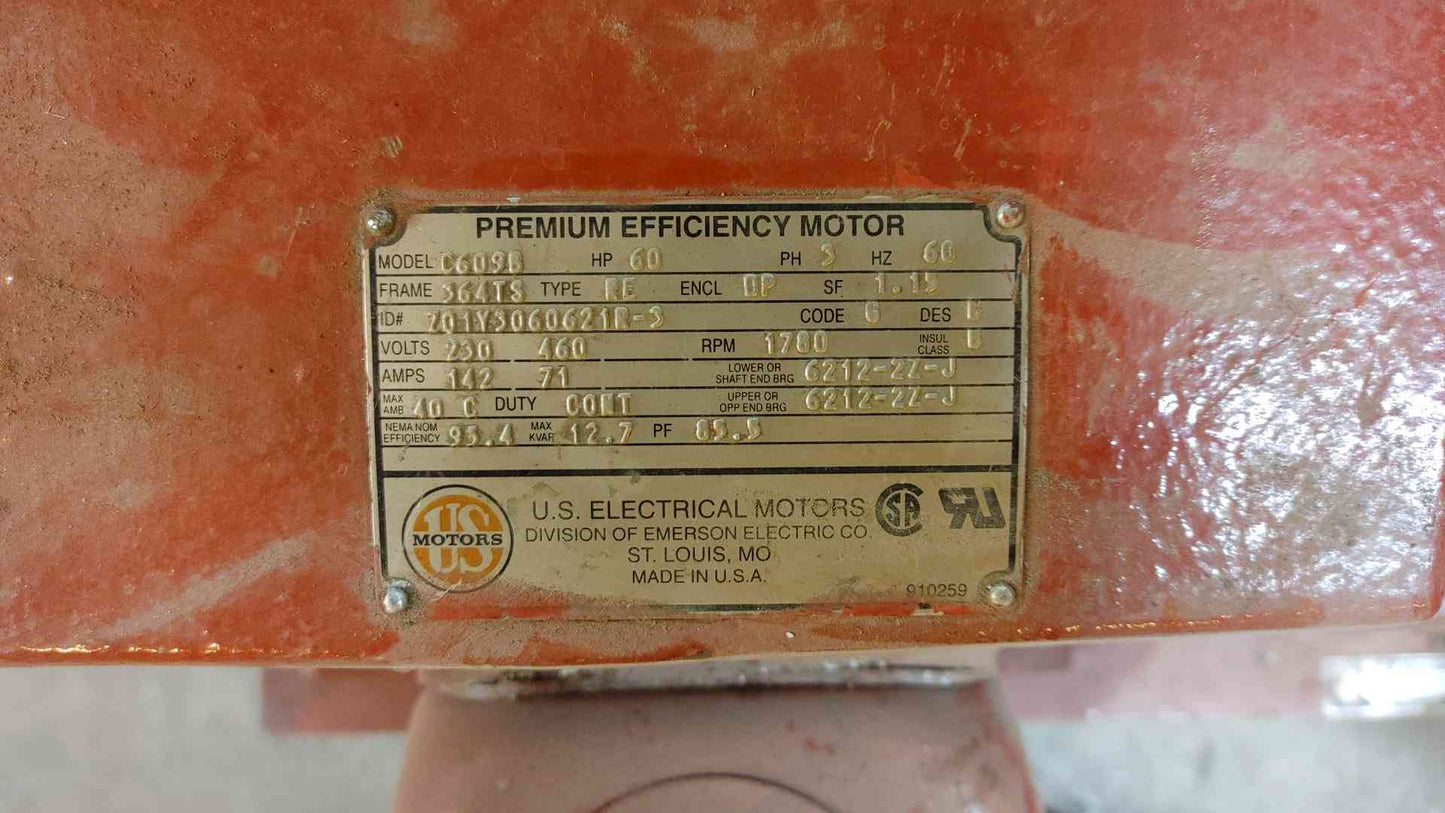 Bell & Gossett 60HP US Motors Pump Package VSCS12.5006FLHR(104287)