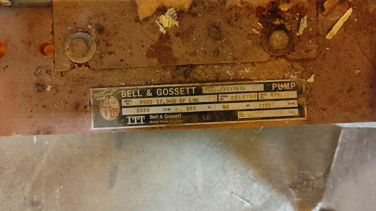 Bell & Gossett 60HP US Motors Pump Package VSCS12.5006FLHR(104287)