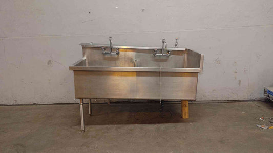 5' Stainless Steel Lab Sink Very Deep with Faucets Left Legs Removed -Included(104314)