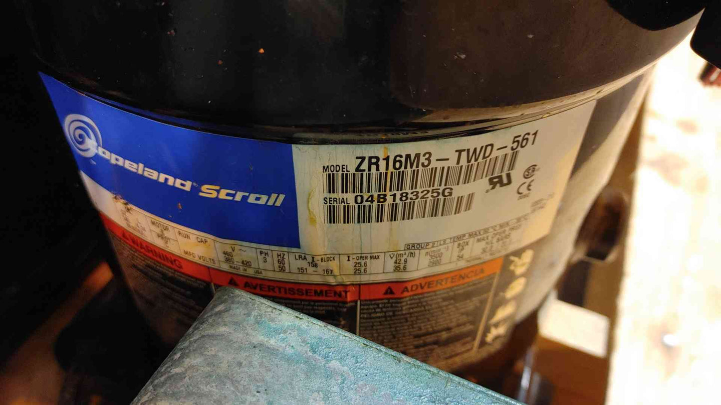Copeland Scroll Compressor 460V 3PH ZR16M3-TWD-561(104388)