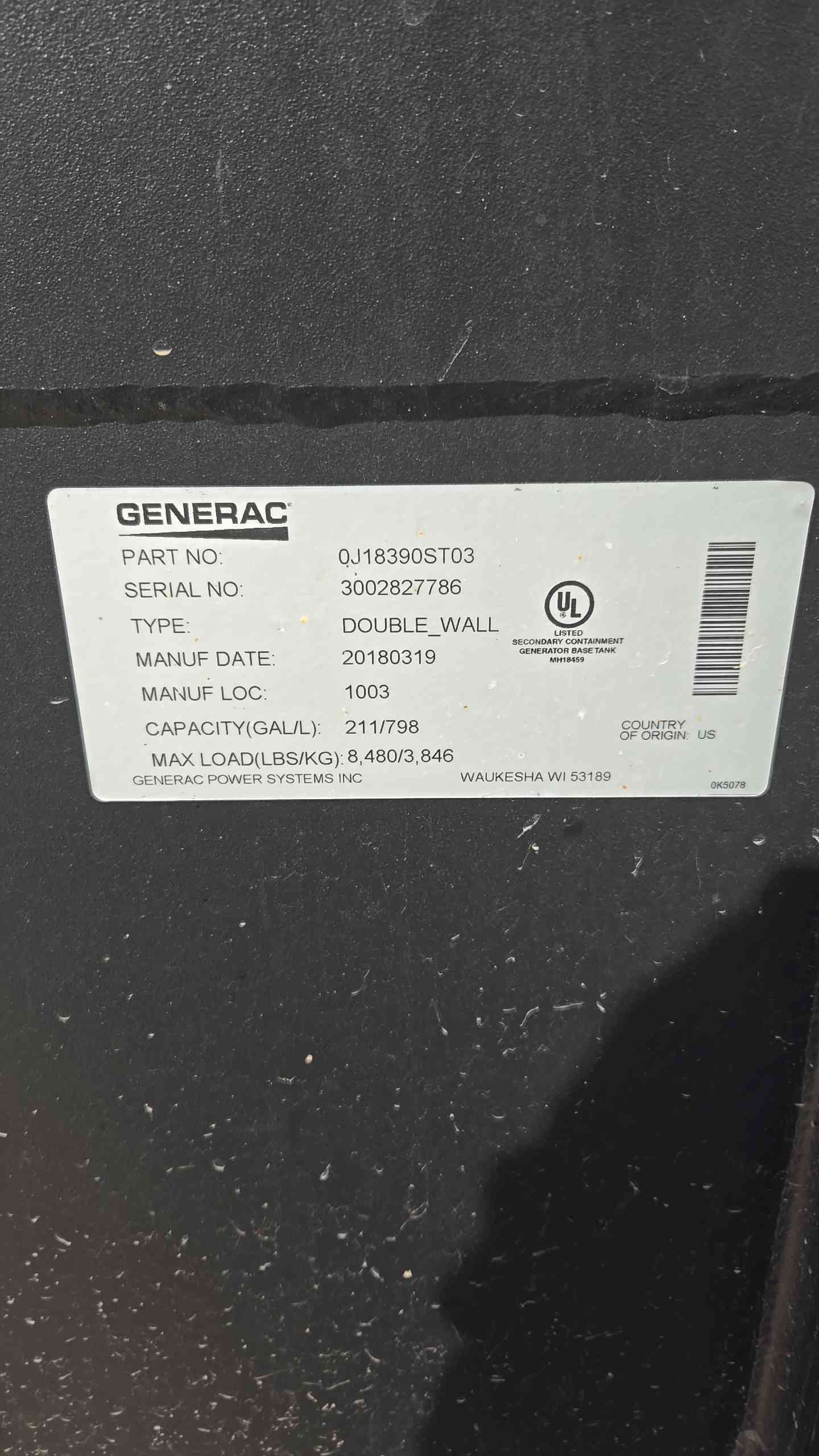 25KW Generac Cummins A2400 1PH Diesel Generator 146Hrs LOAD TESTED '18