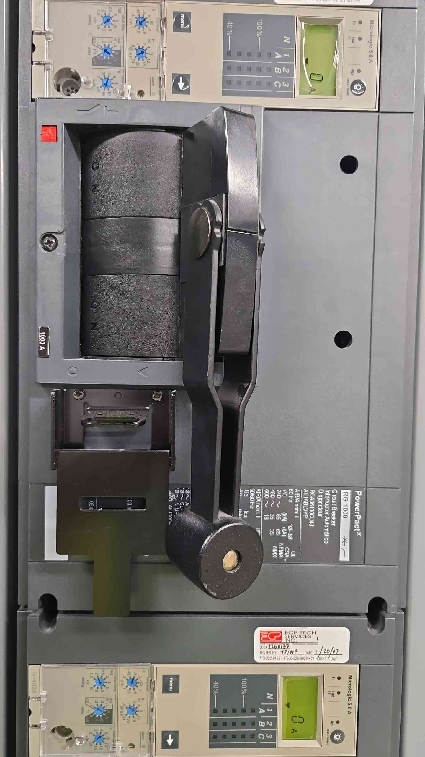 1000A I-Line Square D Distribution Panelboard 1x RG1000 & 4x PG400 Breakers (107639)