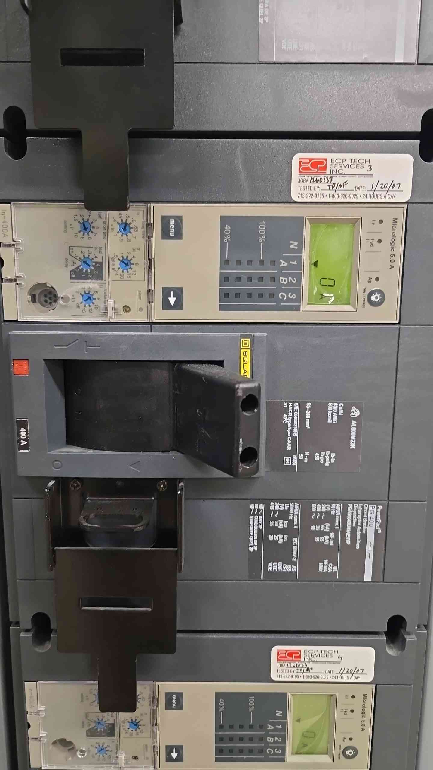 1000A I-Line Square D Distribution Panelboard 1x RG1000 & 4x PG400 Breakers (107639)