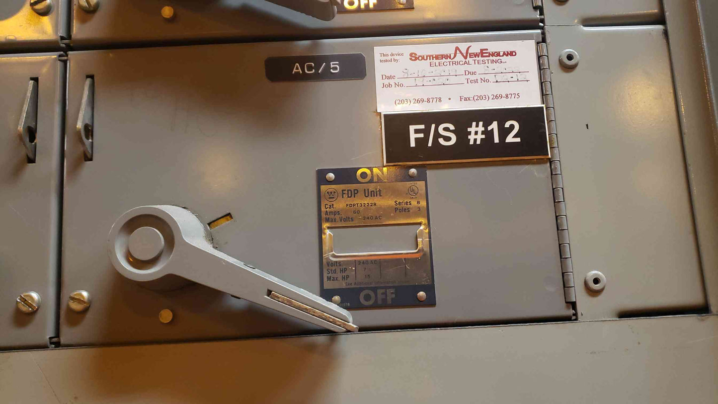 Westinghouse 1600A FDP 208Y/120 3PH 4W Switchboard 2 Section 15 Breaker (SKU: 107899)