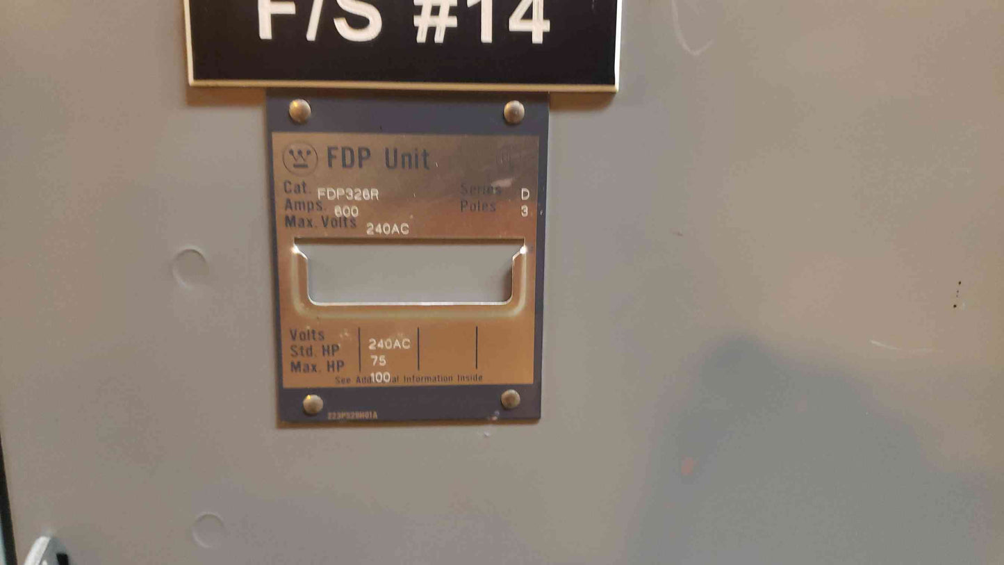 Westinghouse 1600A FDP 208Y/120 3PH 4W Switchboard 2 Section 15 Breaker (SKU: 107899)
