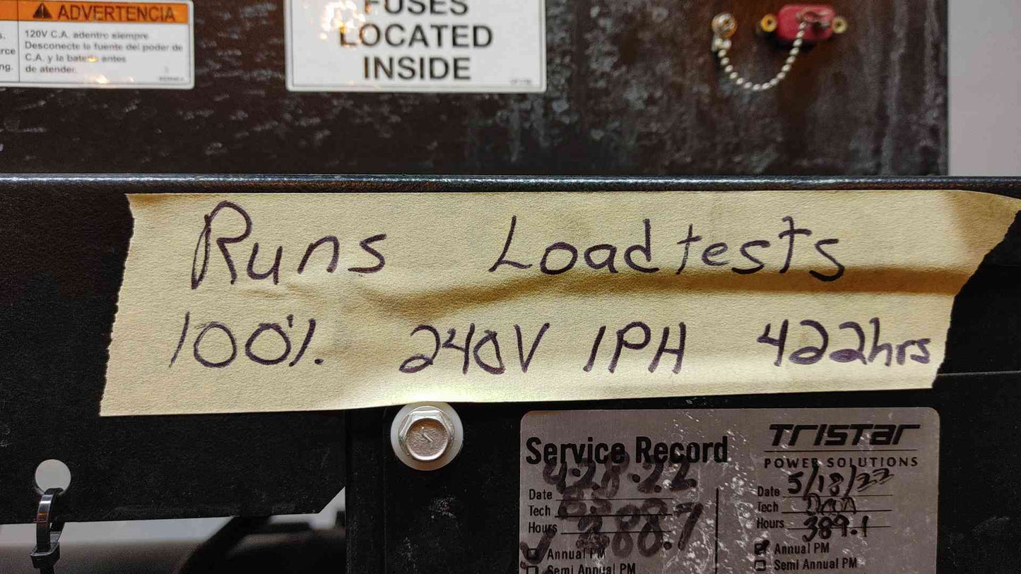 48KW 50KW Generac John Deere 4024 Diesel Generator 1PH 422Hrs '09 TESTED