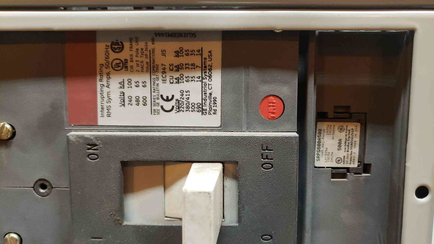 GE Spectra Panelboard 1200A 3PH 4W 277/480v 4 Breakers & Main (108126)
