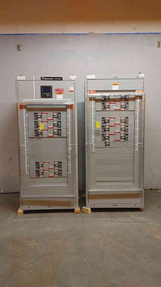 2000A GE Spectra Series Switchboard 2 Section w/ Meter 20 Breaker Distribution 480v Plexiglass doors