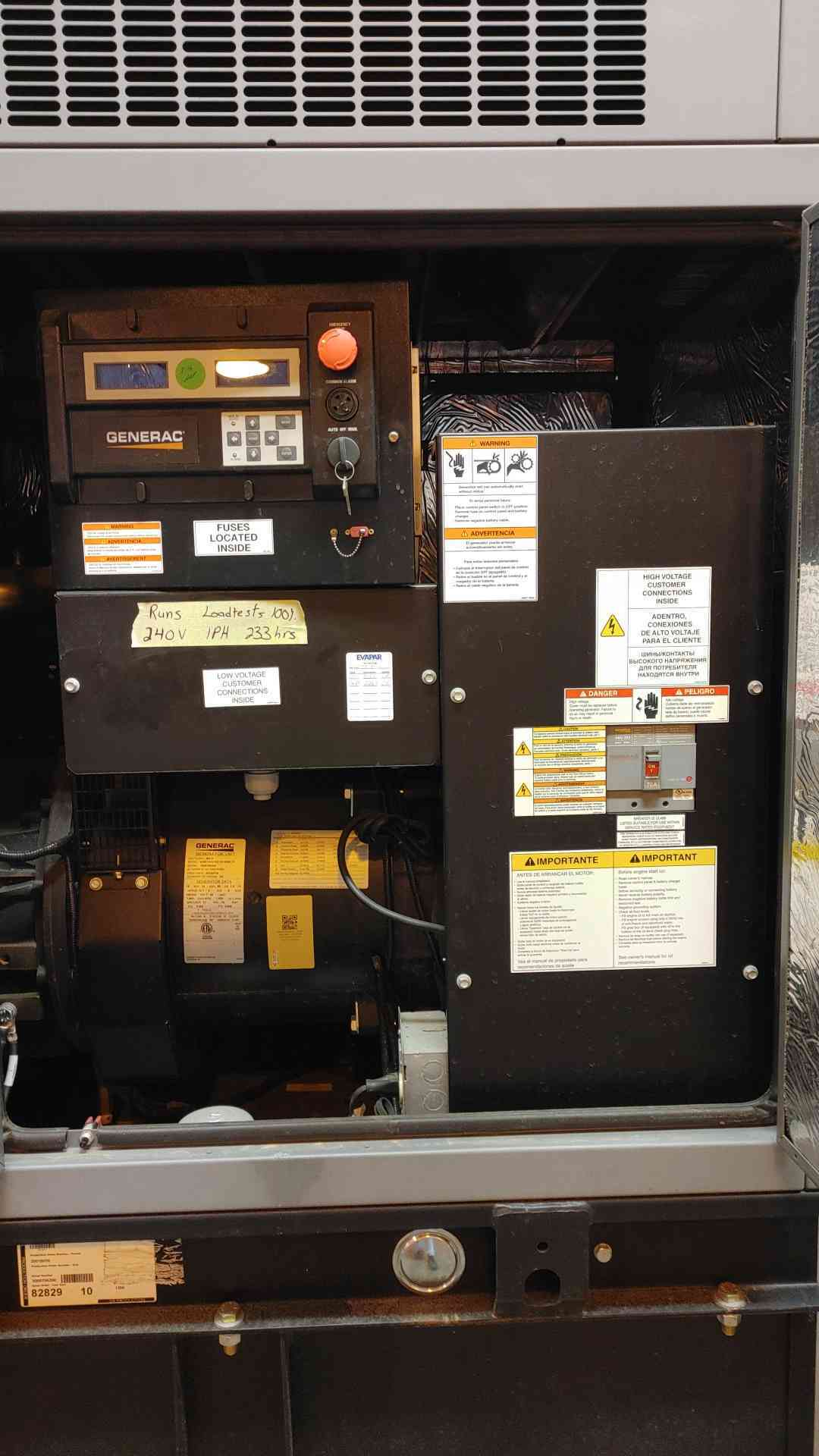 15KW Generac Generator Diesel 1PH Diesel 233Hrs SD15 A2400 Engine LOAD TESTED (108791)